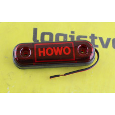 Фонарь габаритный (красный, 24В, min, полоска, L=85), HOWO, 26958